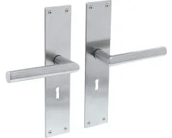 INTERSTEEL Deurkruk Paar Jura Op Schild Met Sleutelgat SL56 RVS Geborsteld