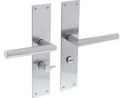 INTERSTEEL Deurkruk Paar Jura Op Schild Met WC-/badkamersluiting WC63/8 RVS Geborsteld