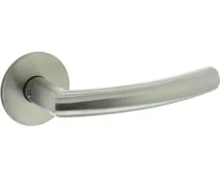 INTERSTEEL Deurkruk Paar Halfrond 90° Op Zelfklevend Rozet RVS Geborsteld