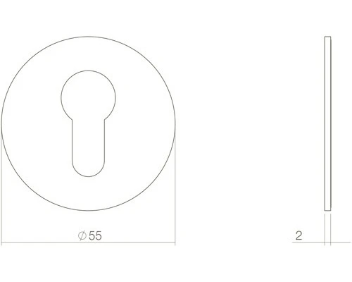 INTERSTEEL Rozet Rond Zelfklevend Met Profielcilindergat RVS Geborsteld 2 INTERSTEEL Rozet Rond Zelfklevend Met Profielcilindergat RVS Geborsteld - Afbeelding 2