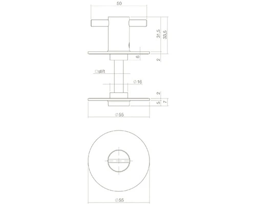 INTERSTEEL Rozet Rond Zelfklevend Met WC-/badkamersluiting RVS Geborsteld 2 INTERSTEEL Rozet Rond Zelfklevend Met WC-/badkamersluiting RVS Geborsteld - Afbeelding 2