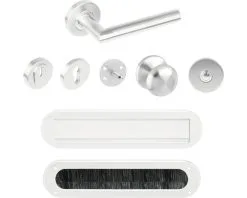 INTERSTEEL Voordeurbeslagset RVS Geborsteld, 7-delig