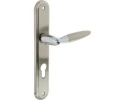 INTERSTEEL Deurkruk Paar Elen Op Schild Met Profielcilindergat PC72 Chroom Nikkel