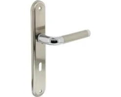 INTERSTEEL Deurkruk Paar Agatha Op Schild Met Sleutelgat SL72 Chroom Nikkel