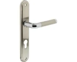 INTERSTEEL Deurkruk Paar Agatha Op Schild Met Profielcilindergat PC72 Chroom Nikkel