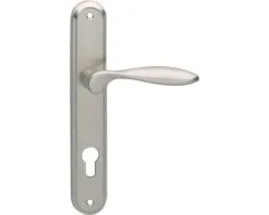 INTERSTEEL Deurkruk Paar George Op Schild Met Profielcilindergat PC72 Nikkel Mat