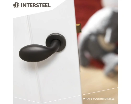 INTERSTEEL Knopkruk Paar Druppel Op Rozet Zwart Mat 2 INTERSTEEL Knopkruk Paar Druppel Op Rozet Zwart Mat - Afbeelding 2