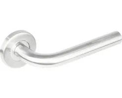 INTERSTEEL Deurkruk Paar Recht Op Rozet RVS Geborsteld