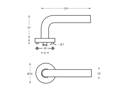 INTERSTEEL Deurkruk Paar Halfrond 90° Op Rozet RVS Geborsteld 2 INTERSTEEL Deurkruk Paar Halfrond 90° Op Rozet RVS Geborsteld - Afbeelding 2