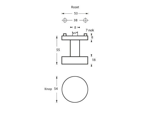INTERSTEEL Voordeurknop Ø 54/53 Mm RVS Geborsteld 2 INTERSTEEL Voordeurknop Ø 54/53 Mm RVS Geborsteld - Afbeelding 2