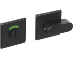 INTERSTEEL Rozet Vierkant Met WC-/badkamersluiting Zwart Mat