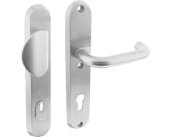 INTERSTEEL Veiligheidsbeslag Ovaal Duw/kruk PC92 Anti-kerntrek RVS Geborsteld