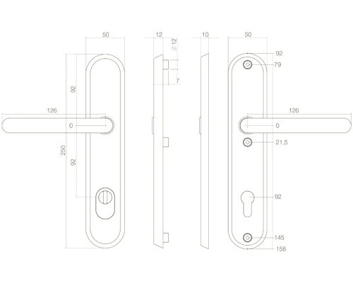 INTERSTEEL Veiligheidsbeslag Ovaal Kruk/kruk PC92 Anti-kerntrek RVS Geborsteld 2 INTERSTEEL Veiligheidsbeslag Ovaal Kruk/kruk PC92 Anti-kerntrek RVS Geborsteld - Afbeelding 2