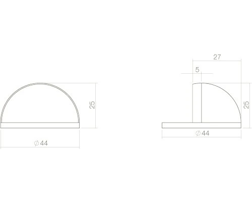 INTERSTEEL Deurstopper Bolrond Ø 44 Mm RVS Geborsteld 2 INTERSTEEL Deurstopper Bolrond Ø 44 Mm RVS Geborsteld - Afbeelding 2