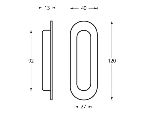 INTERSTEEL Komgreep Ovaal 120x40 Mm RVS Geborsteld 2 INTERSTEEL Komgreep Ovaal 120x40 Mm RVS Geborsteld - Afbeelding 2