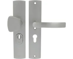 AXA Veiligheidsbeslag Curve Plus 6665-51-29/55K Duw/kruk S-knop PC55 Anti-kerntrek RVS-kleurig