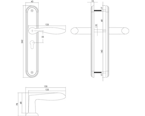 INTERSTEEL Deurkruk Paar George Op Schild Met Profielcilindergat PC55 Nikkel Mat 2 INTERSTEEL Deurkruk Paar George Op Schild Met Profielcilindergat PC55 Nikkel Mat - Afbeelding 2