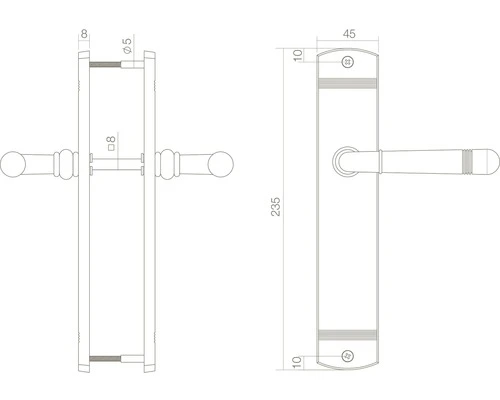 INTERSTEEL Deurkruk Paar Emily Op Blindschild Oud Grijs 2 INTERSTEEL Deurkruk Paar Emily Op Blindschild Oud Grijs - Afbeelding 2