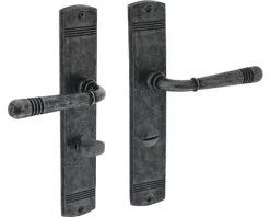 INTERSTEEL Deurkruk Paar Emily Op Schild Met WC-/badkamersluiting WC63/8 Oud Grijs