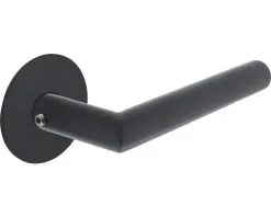 INTERSTEEL Deurkruk Paar Jura Op Zelfklevend Rozet Zwart Mat