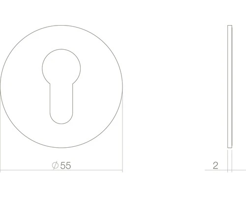 INTERSTEEL Rozet Rond Met Profielcilindergat Zelfklevend Zwart Mat 2 INTERSTEEL Rozet Rond Met Profielcilindergat Zelfklevend Zwart Mat - Afbeelding 2