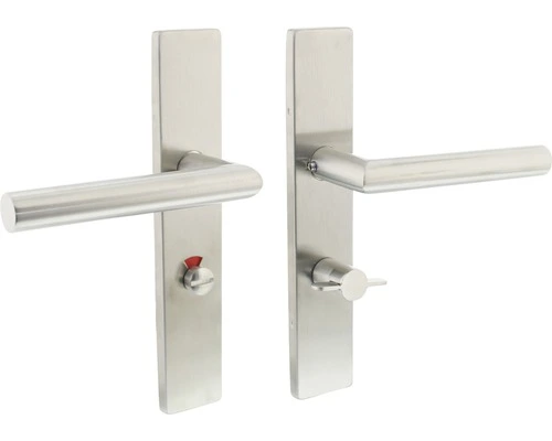 INTERSTEEL Deurkruk Paar Hoek 90° Op Recht Schild Met WC-/badkamersluiting WC63/8 Rechts RVS Geborsteld 1 INTERSTEEL Deurkruk Paar Hoek 90° Op Recht Schild Met WC-/badkamersluiting WC63/8 Rechts RVS Geborsteld