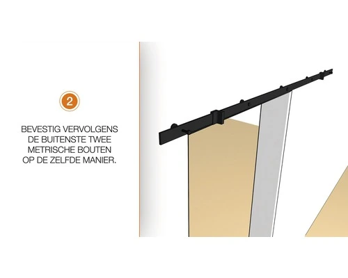 INTERSTEEL Schuifdeursysteem Basic Mat Zwart 7 INTERSTEEL Schuifdeursysteem Basic Mat Zwart - Afbeelding 7