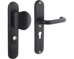 INTERSTEEL Veiligheidsbeslag Ovaal Duw/kruk PC55 Anti-kerntrek Zwart Mat