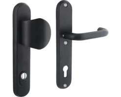 INTERSTEEL Veiligheidsbeslag Ovaal Duw/kruk PC92 Anti-kerntrek Zwart Mat