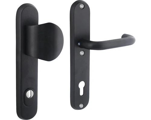 INTERSTEEL Veiligheidsbeslag Ovaal Duw/kruk PC92 Anti-kerntrek Zwart Mat 1 INTERSTEEL Veiligheidsbeslag Ovaal Duw/kruk PC92 Anti-kerntrek Zwart Mat