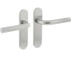 INTERSTEEL Deurkruk Paar Recht Op Blindschild RVS Geborsteld