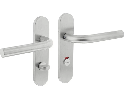 INTERSTEEL Deurkruk Paar Recht Op Schild Met WC-/badkamersluiting WC63/8 RVS Geborsteld 1 INTERSTEEL Deurkruk Paar Recht Op Schild Met WC-/badkamersluiting WC63/8 RVS Geborsteld