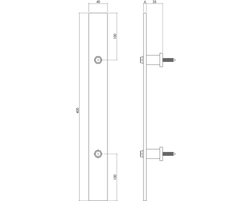 INTERSTEEL Deurgreep 400x40 Mm Antiek Roest 2 INTERSTEEL Deurgreep 400x40 Mm Antiek Roest - Afbeelding 2