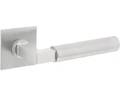 INTERSTEEL Deurkruk Paar Bau-Stil Op Vierkant Magneet Rozet RVS Geborsteld