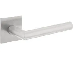 INTERSTEEL Deurkruk Paar Hoek 90° Op Vierkant Magneet Rozet RVS Geborsteld