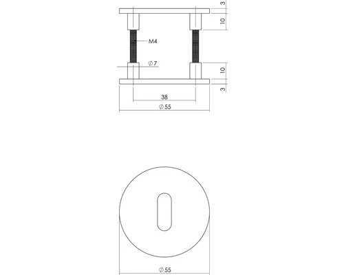 INTERSTEEL Rozet Rond Magneet Met Sleutelgat RVS Geborsteld, 2 Stuks 2 INTERSTEEL Rozet Rond Magneet Met Sleutelgat RVS Geborsteld, 2 Stuks - Afbeelding 2