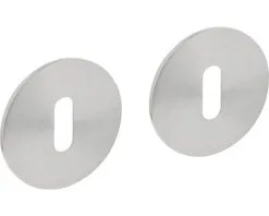 INTERSTEEL Rozet Rond Magneet Met Sleutelgat RVS Geborsteld, 2 Stuks