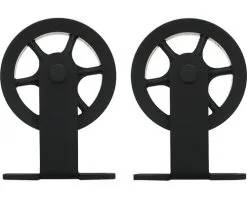 INTERSTEEL Hangrollen Wheel Top 170 Mm Mat Zwart, 2 Stuks