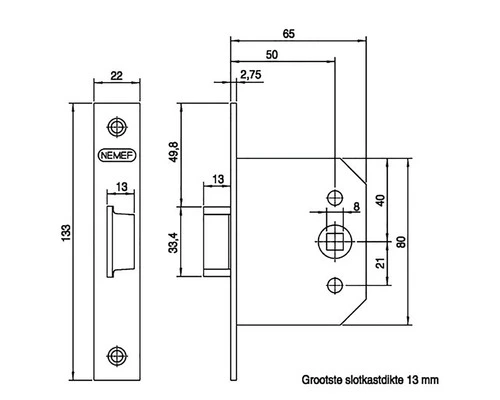 NEMEF Loopslot 55-50 Verzinkt 2 NEMEF Loopslot 55-50 Verzinkt - Afbeelding 2