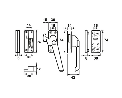 AXA Veiligheids Raamsluiting 3319 Rechtsdraaiend Wit 2 AXA Veiligheids Raamsluiting 3319 Rechtsdraaiend Wit - Afbeelding 2