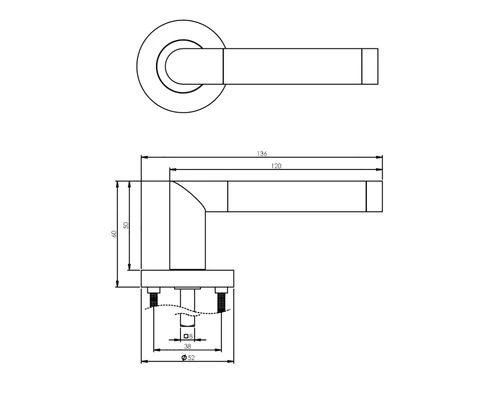 INTERSTEEL Deurkruk Paar Nicol Op Rozet Chroom Nikkel 2 INTERSTEEL Deurkruk Paar Nicol Op Rozet Chroom Nikkel - Afbeelding 2