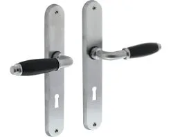 INTERSTEEL Deurkruk Paar Courgette Op Schild Met Sleutelgat SL56 Chroom Mat