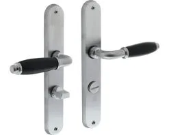 INTERSTEEL Deurkruk Paar Courgette Op Schild Met WC-/badkamersluiting WC63/8 Chroom Mat