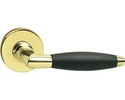 INTERSTEEL Deurkruk Paar Marloes Op Rozet Messing Gelakt