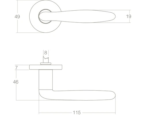 INTERSTEEL Deurkruk Paar Phobos Op Rozet Chroom Mat 2 INTERSTEEL Deurkruk Paar Phobos Op Rozet Chroom Mat - Afbeelding 2