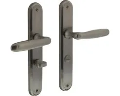 INTERSTEEL Deurkruk Paar Bjorn Op Schild Met WC-/badkamersluiting WC63/8 Nikkel Mat