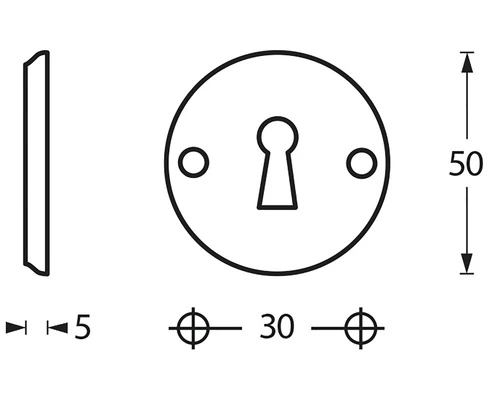 INTERSTEEL Rozet Rond Met Sleutelgat Zwart Mat 2 INTERSTEEL Rozet Rond Met Sleutelgat Zwart Mat - Afbeelding 2