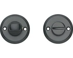 INTERSTEEL Rozet Rond Met WC-/badkamersluiting Zwart Mat