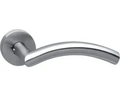 INTERSTEEL Deurkruk Paar Lisa 90° Op Rozet RVS Geborsteld