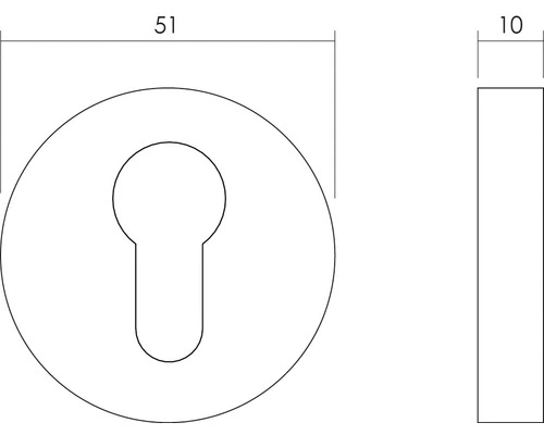 INTERSTEEL Rozet Rond Met Profielcilindergat RVS Geborsteld, 2 Stuks 2 INTERSTEEL Rozet Rond Met Profielcilindergat RVS Geborsteld, 2 Stuks - Afbeelding 2